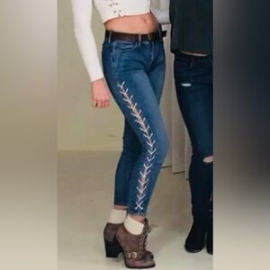 PacSun super stretch ankle jegging with white ties on sides